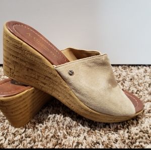 Tan wedge sandals
